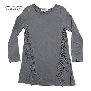 Joah Love Sz 4 Grey Fringe Dress